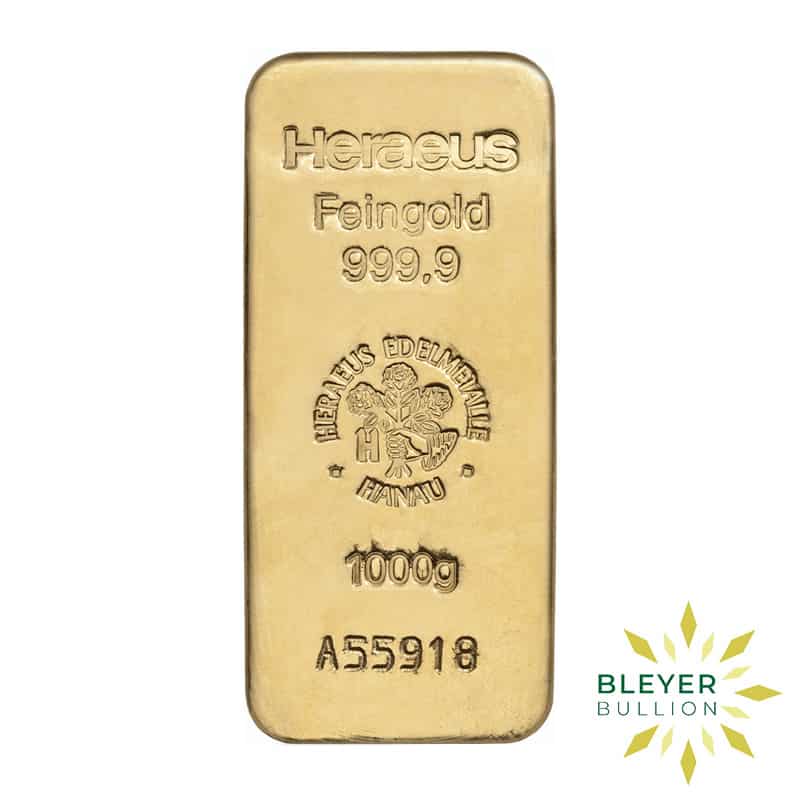 1kg Gold Heraeus Cast Bar (Pre-owned)