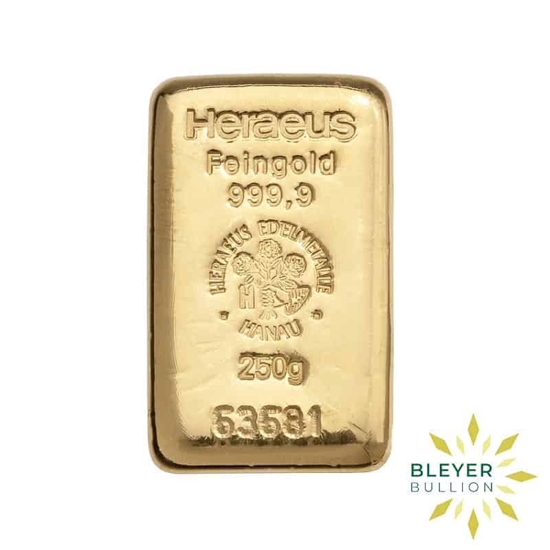 250g Gold Heraeus Cast Bar