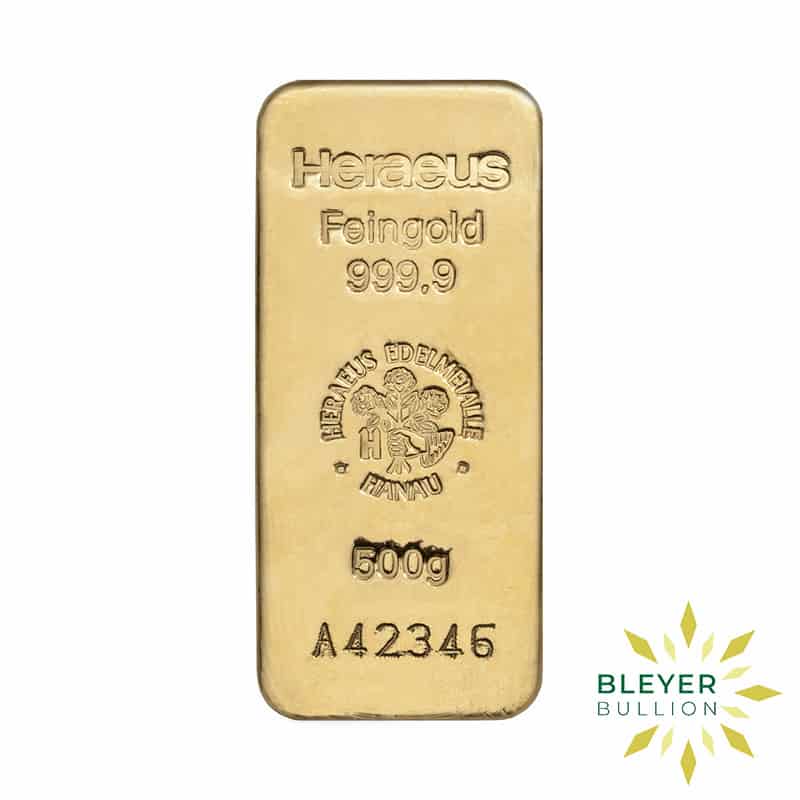 500g Gold Heraeus Cast Bar