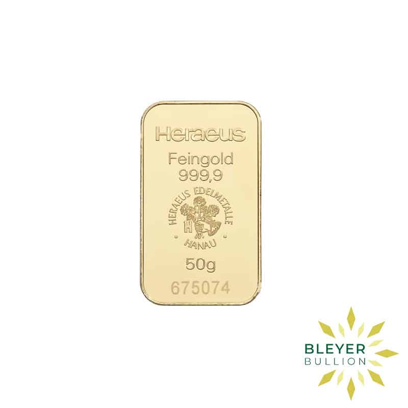 50g Gold Heraeus Minted Bar