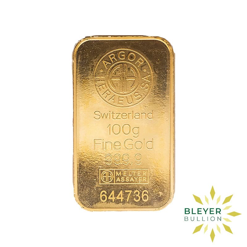 100g Heraeus Minted Gold Bar (Pre-Owned)