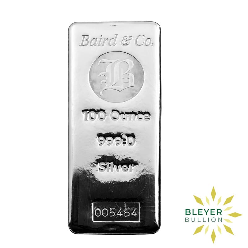 100oz Silver Baird & Co Cast Bar
