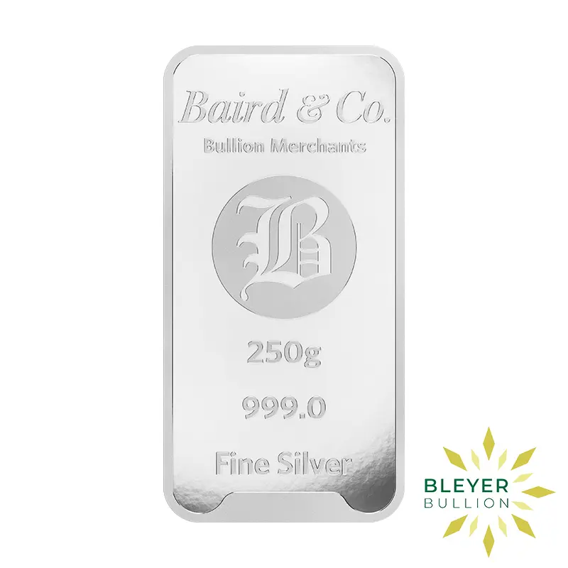 250g Silver Baird & Co Minted Bar