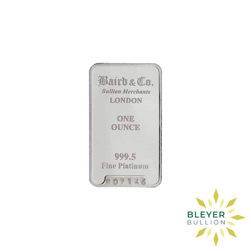 1oz Platinum Baird & Co Minted Bar
