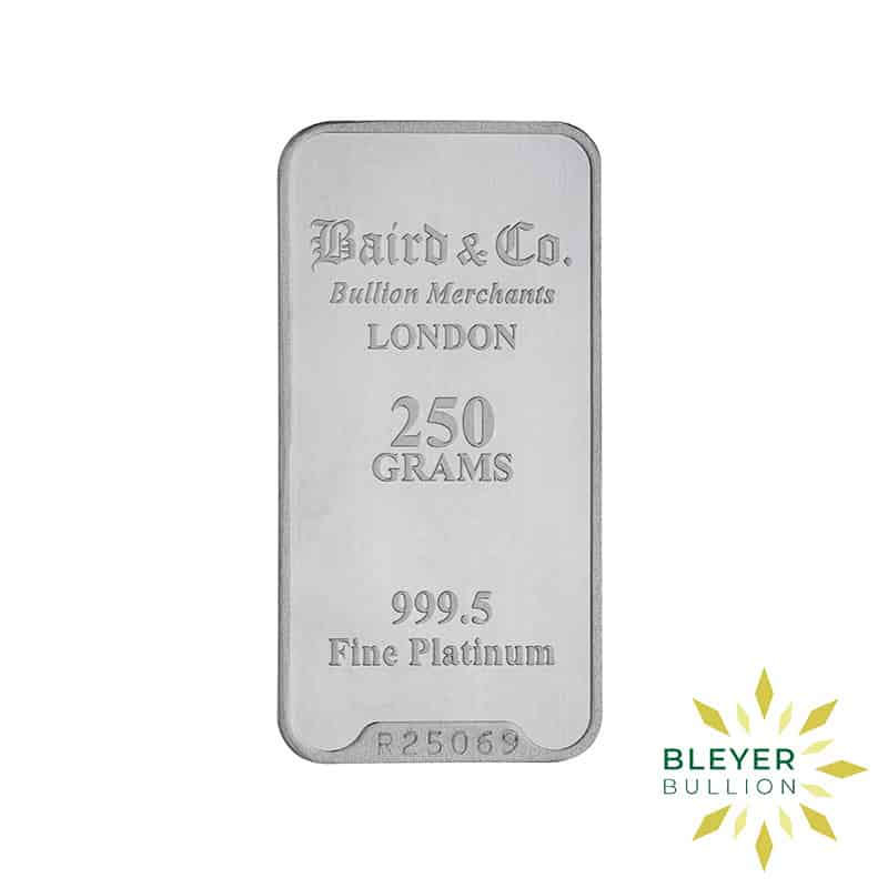 250g Platinum Baird & Co Minted Bar
