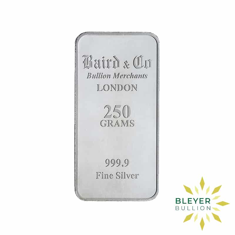 250g Silver Baird & Co Minted Bar