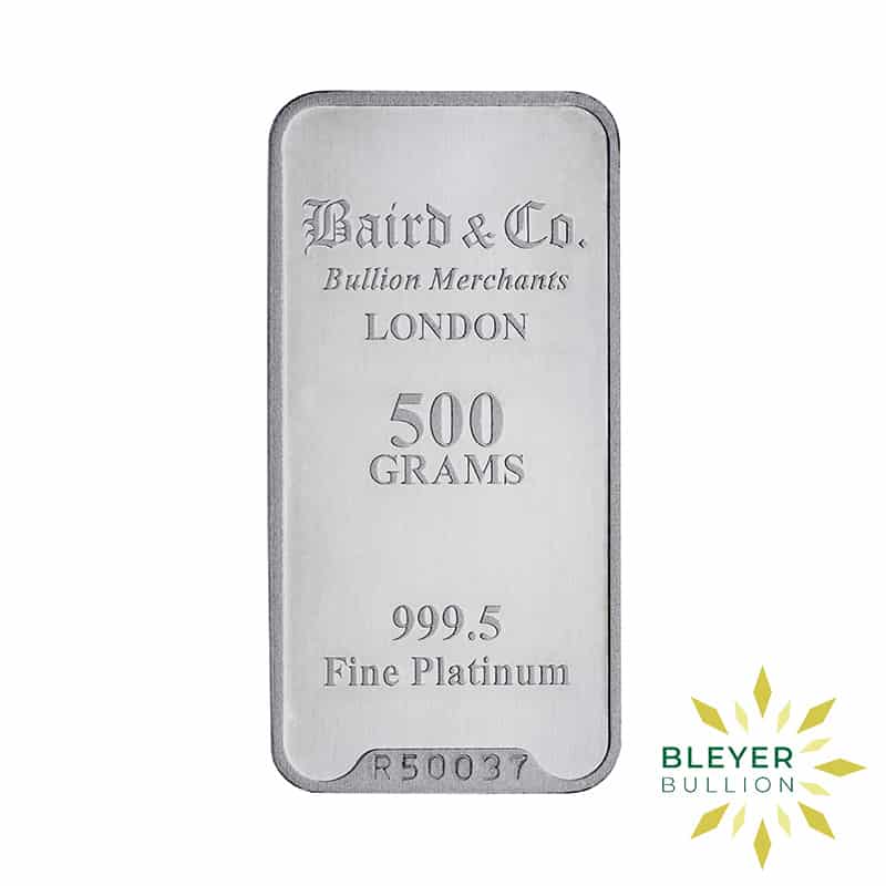 500g Platinum Baird & Co Minted Bar
