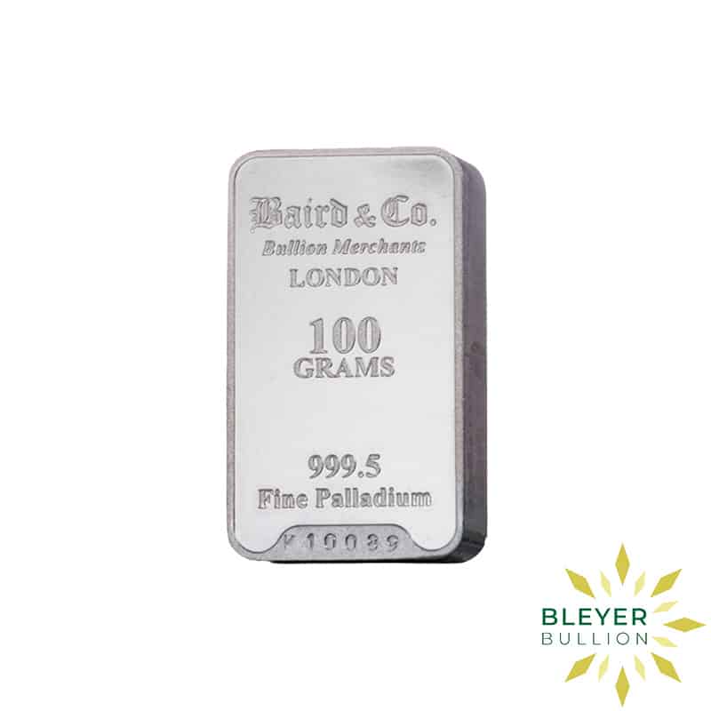 100g Palladium Baird & Co Minted Bar