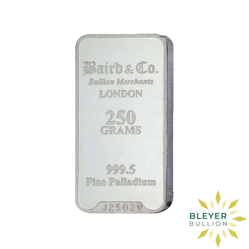 250g Palladium Baird & Co Minted Bar