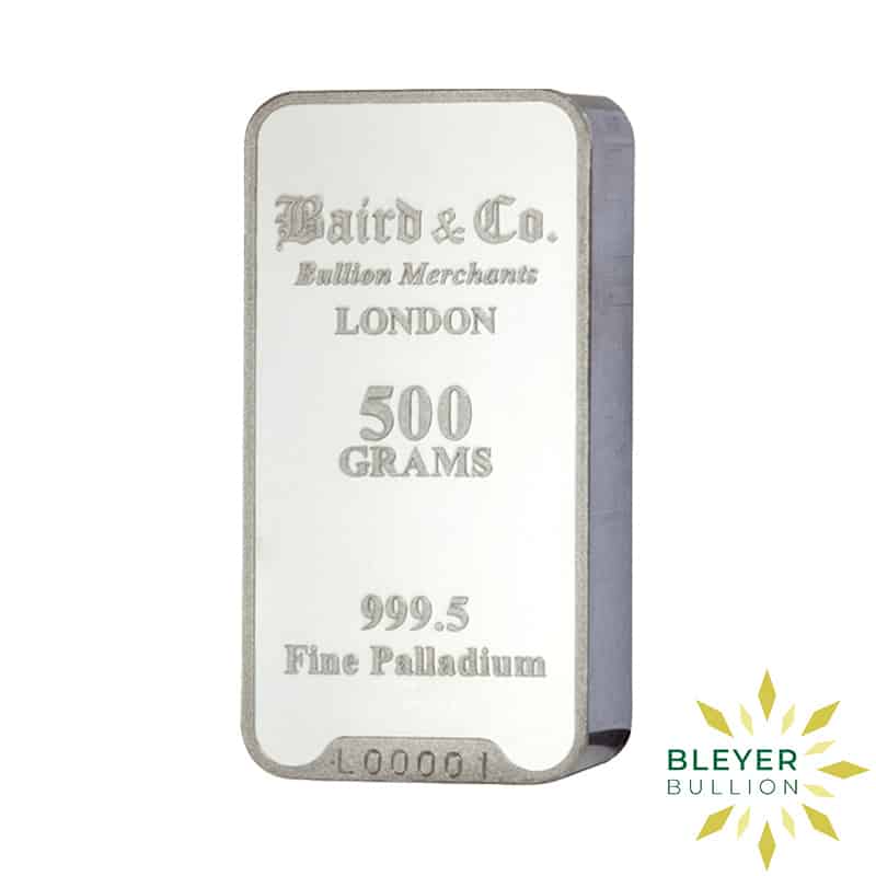 500g Palladium Baird & Co Minted Bar