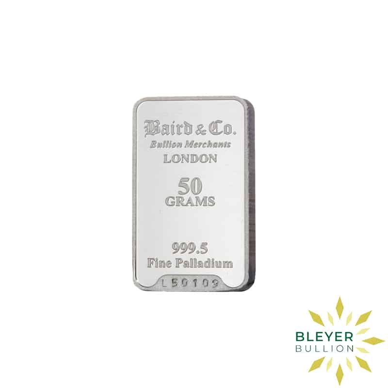 50g Palladium Baird & Co Minted Bar
