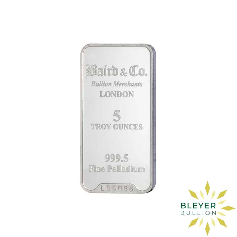 5oz Palladium Baird & Co Minted Bar