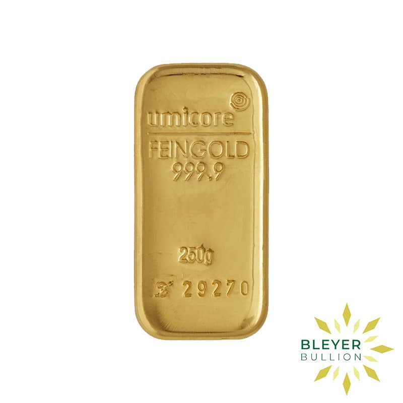 250g Umicore Cast Gold Bar
