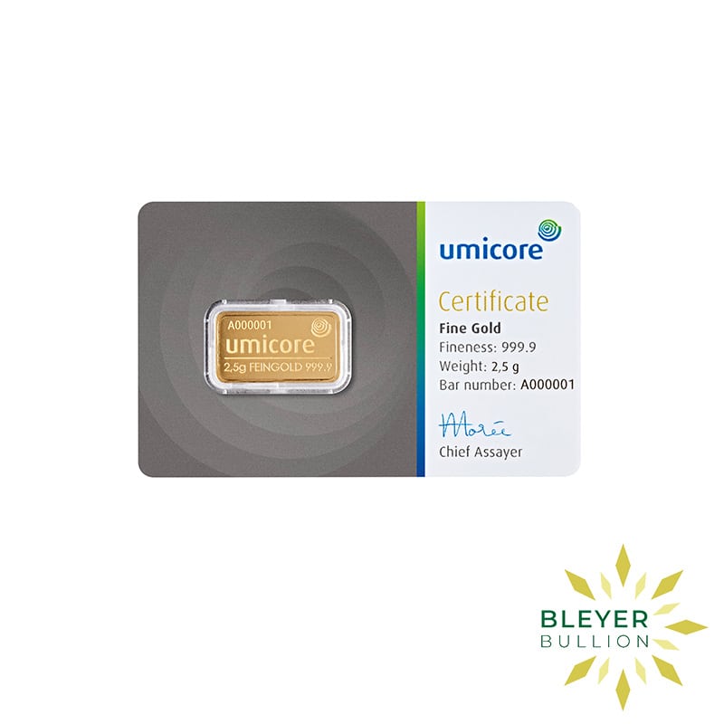 2.5g Gold Umicore Minted Bar