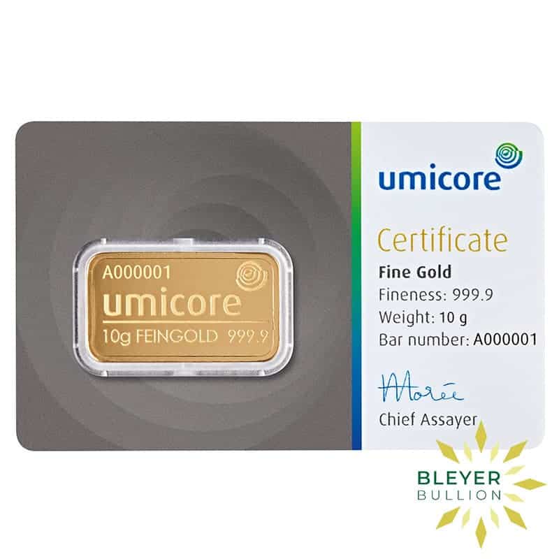 10g Gold Umicore Minted Bar
