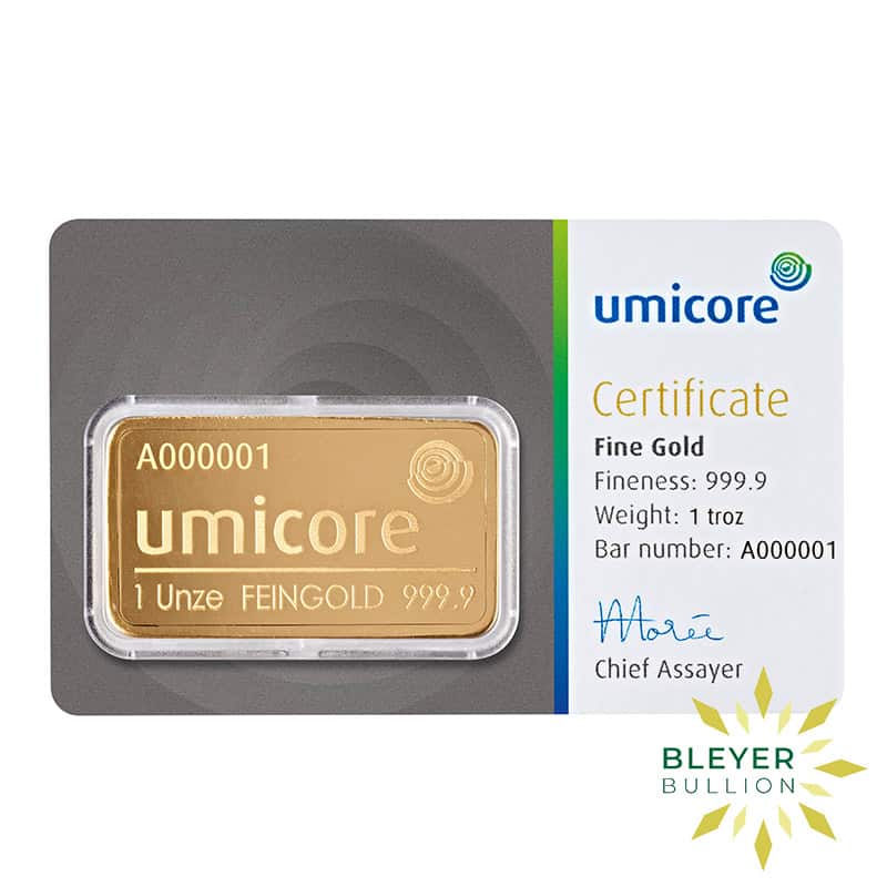 1oz Gold Umicore Minted Bar