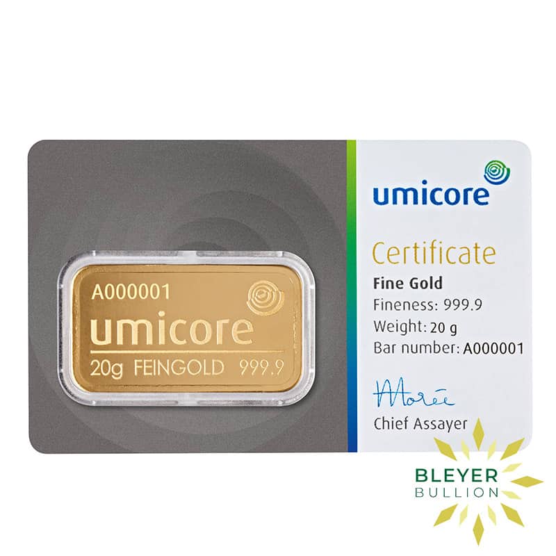 20g Gold Umicore Minted Bar