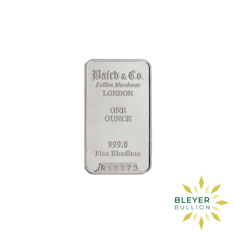 1oz Rhodium Baird & Co Minted Bar