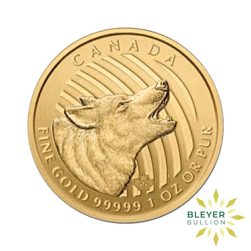 1oz Gold Canadian Howling Wolf Coin, 2014 (Pre-Owned)