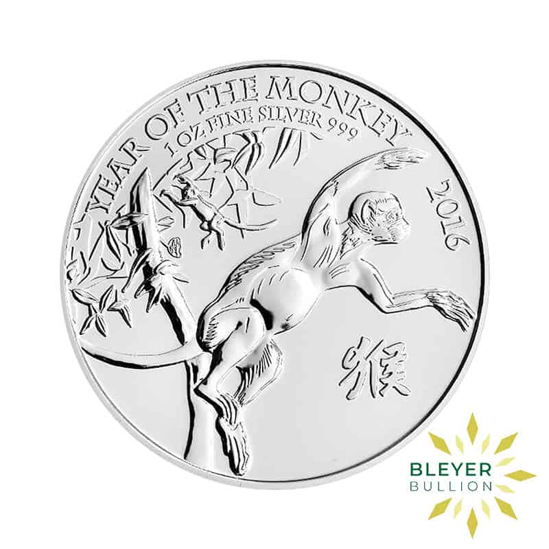 1oz Silver UK Lunar Monkey Coin, 2016 (Margin Scheme)