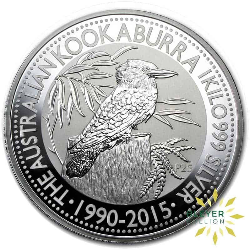 1kg Silver Australian Kookaburra Coin, Mixed Years