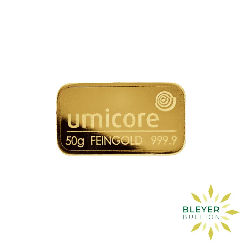 50g Gold Umicore Minted Bar
