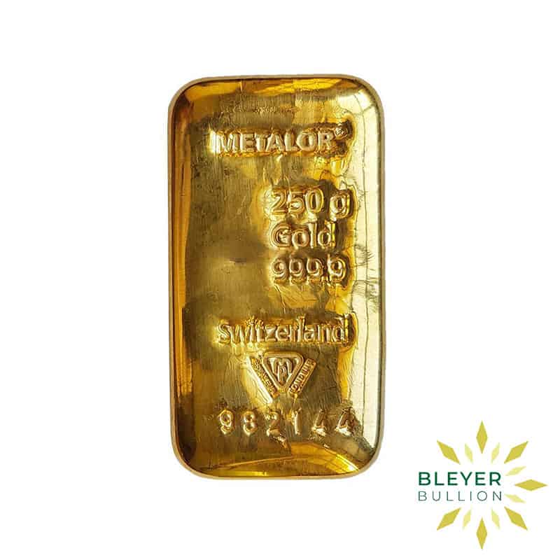 250g Gold Metalor Cast Bar (Pre-Owned)