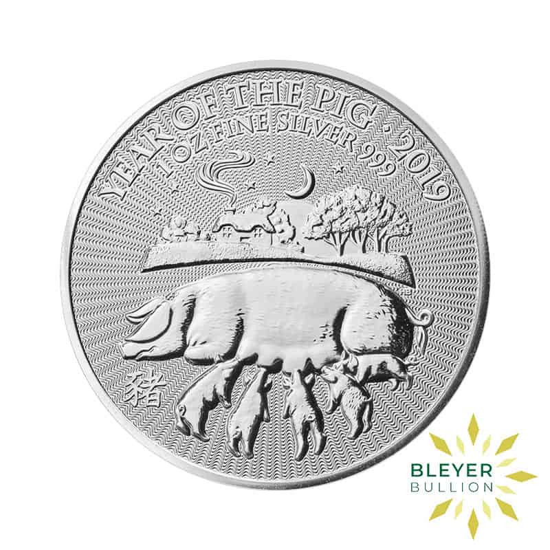 1oz Silver UK Lunar Pig Coin, 2019 (Margin Scheme)