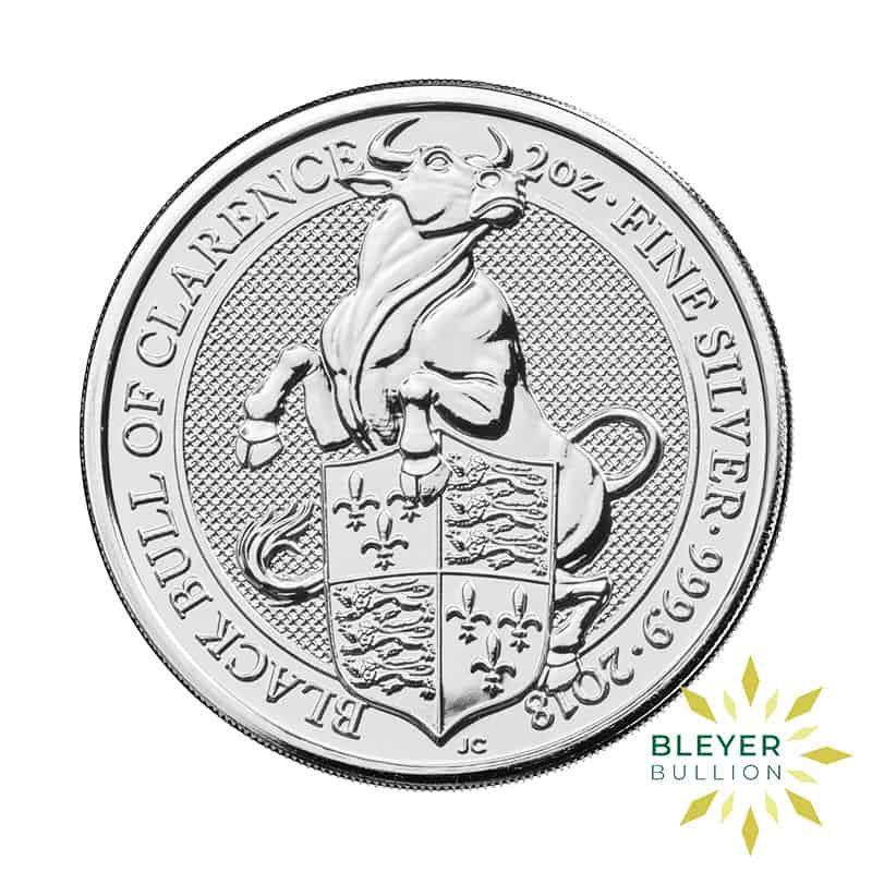 2oz Silver Queen's Beasts Black Bull of Clarence, 2018 (Margin Scheme)
