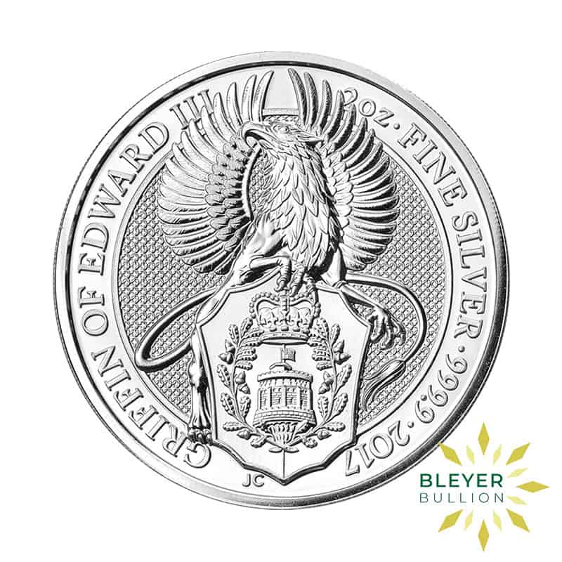 2oz Silver Queen's Beasts Griffin of Edward III, 2017 (Margin Scheme)