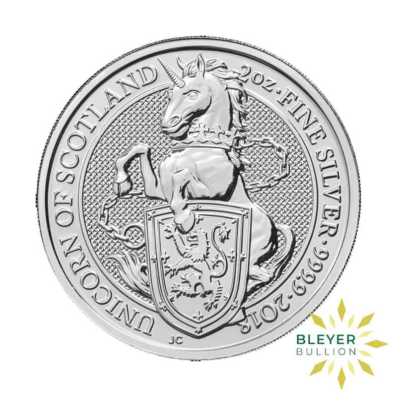 2oz Silver Queen's Beasts Unicorn of Scotland, 2018 (Margin Scheme)