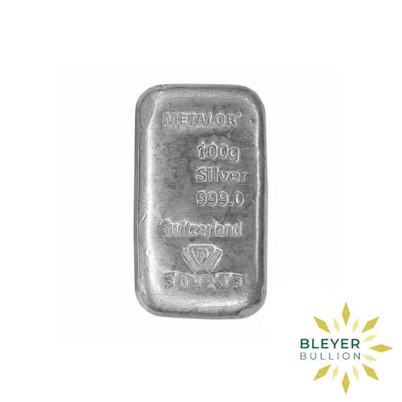 100g Metalor Silver Bar with certificate of authenticity (Pre-Owned)
