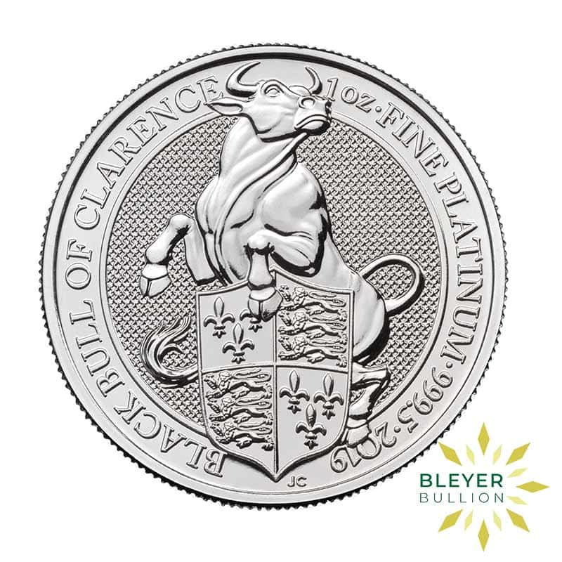 1oz Platinum UK Queen's Beasts Black Bull, 2019