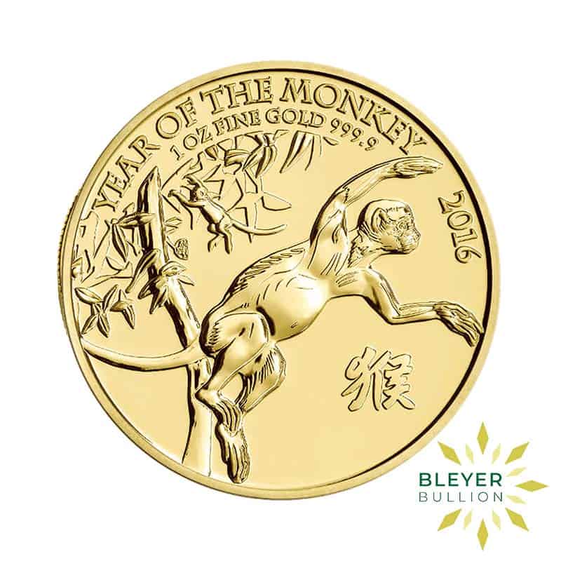 1oz Gold UK Lunar Monkey Coin, 2016 (Pre-Owned)