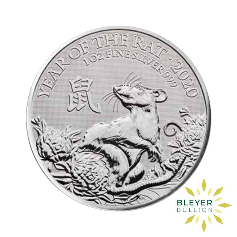 1oz Silver UK Lunar Rat Coin, 2020 (Margin Scheme)