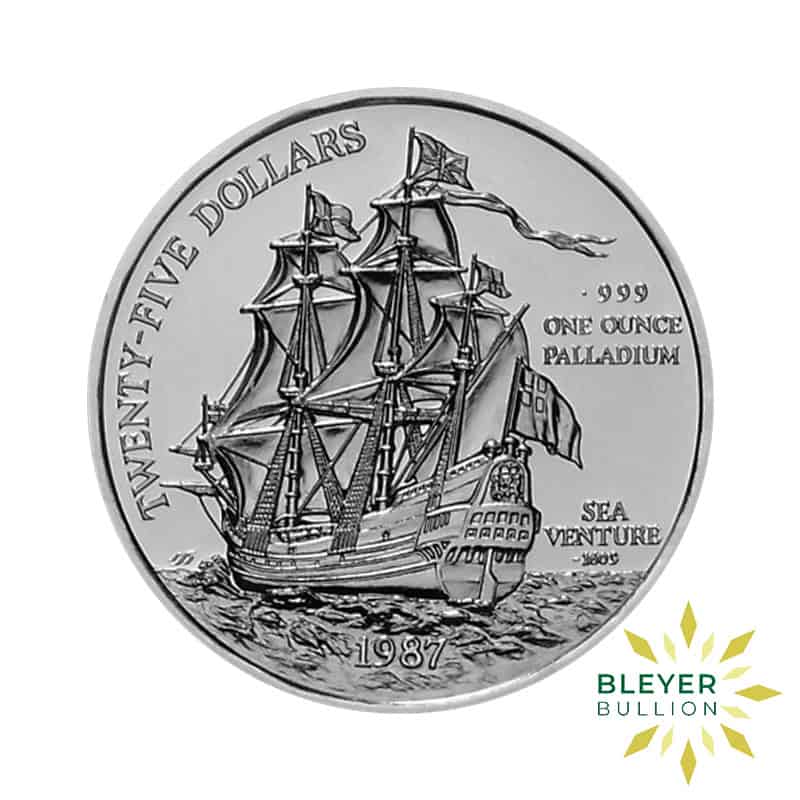 1oz Palladium Bermuda Sea Venture Coin, 1987 (Pre-Owned)