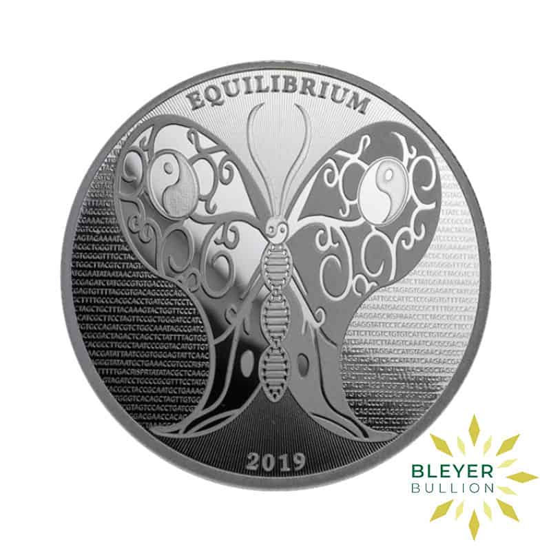 1oz Silver Tokelau Equilibrium Butterfly Coin, 2019 (Margin Scheme)