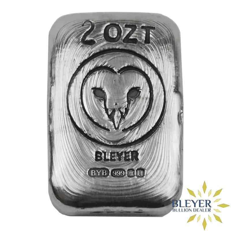 2oz Silver Bleyer Hand Poured Rectangular Owl Bar, 2019 (Margin Scheme)