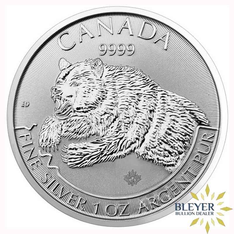 1oz Silver Canadian Grizzly Bear Coin, 2019