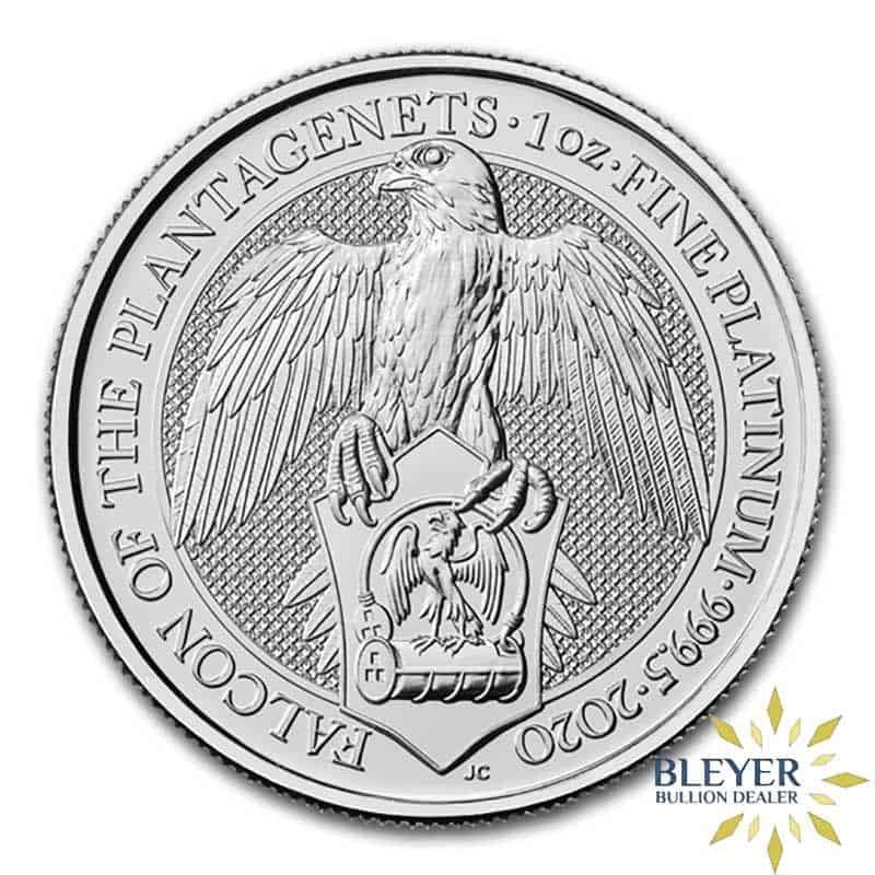 1oz Platinum UK Queen's Beasts Falcon of the Plantagenets, 2020