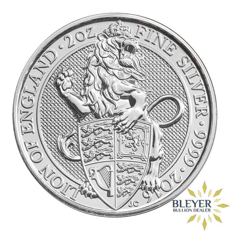 2oz Silver Queen's Beasts Lion of England, 2016 (Margin Scheme)