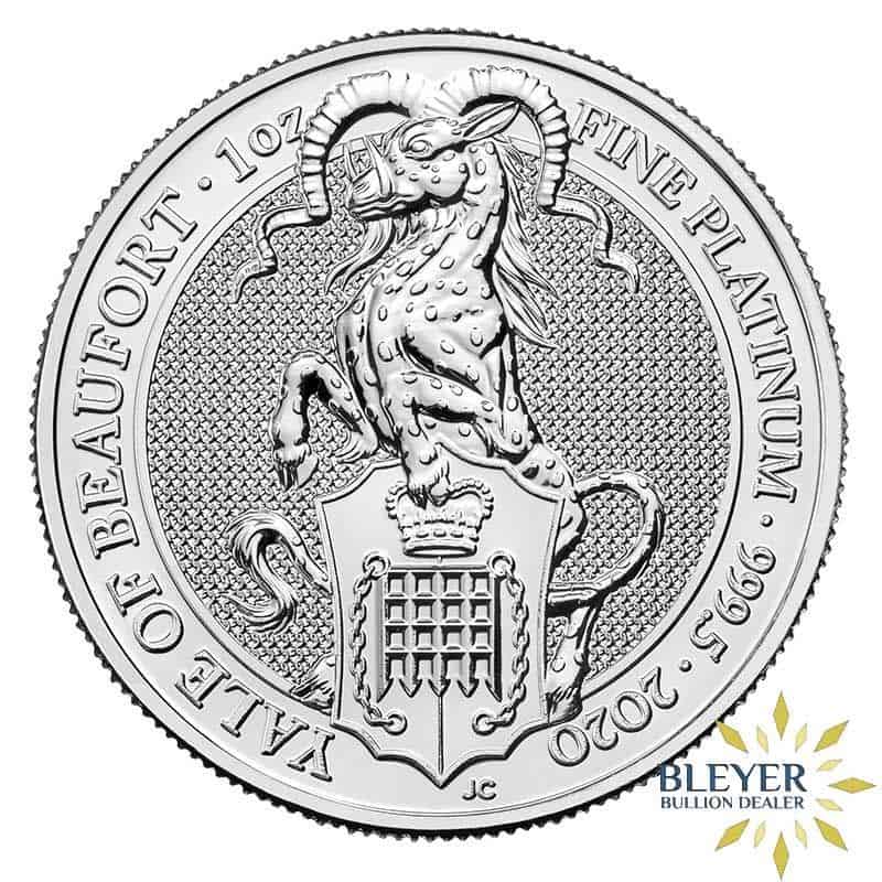 Pre-order 1oz Platinum UK Queen's Beasts The Yale of Beaufort Coin, 2020