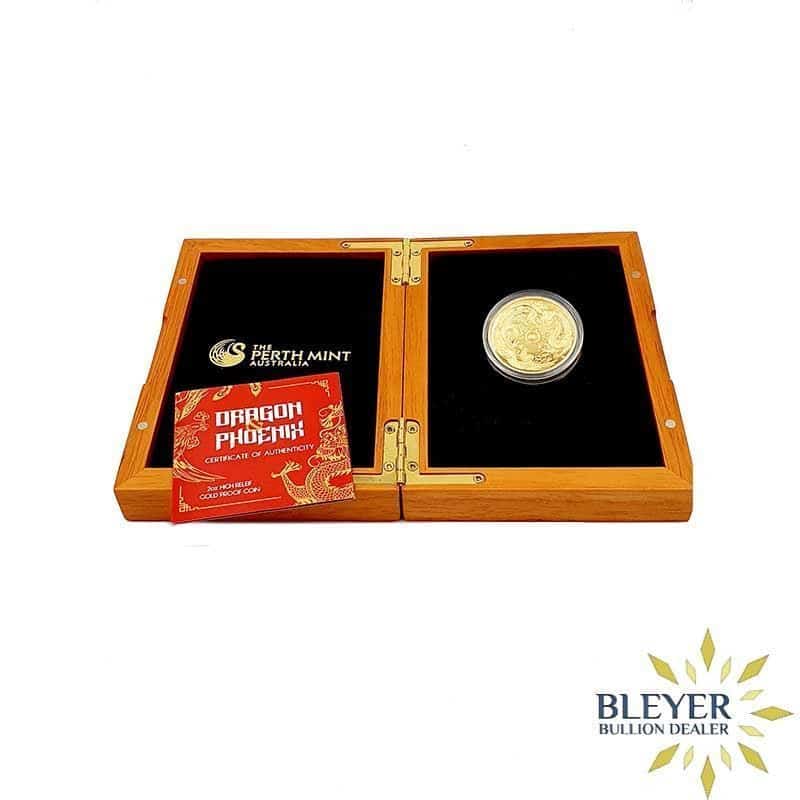 2oz Dragon & Phoenix Boxed Gold Proof Coin, 2017