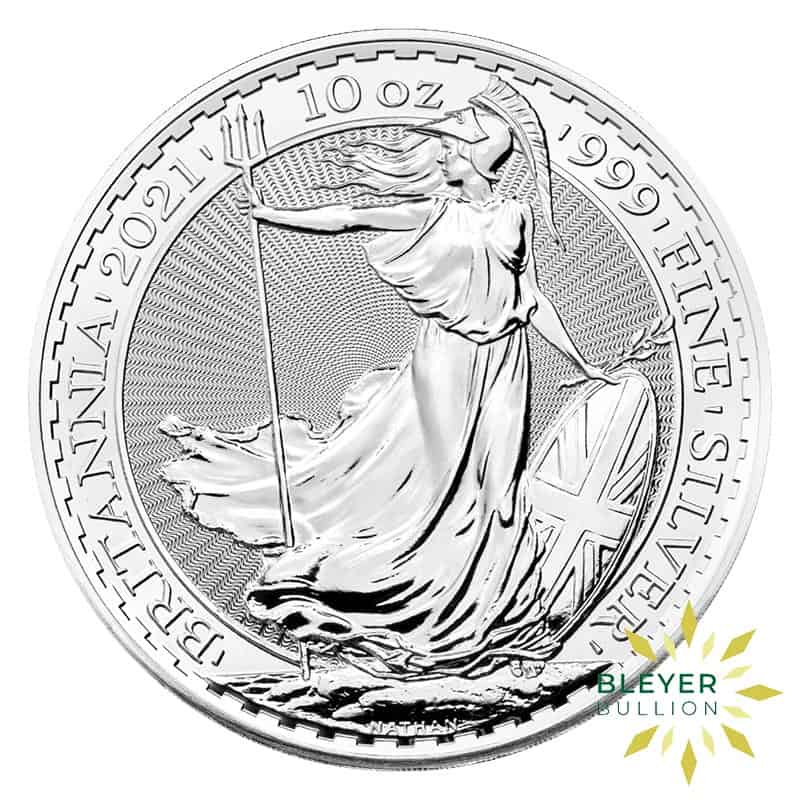 10oz Silver Britannia Coin, 2021 (Damaged)