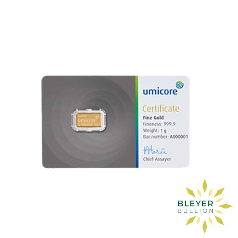 1g Gold Umicore Minted Bar