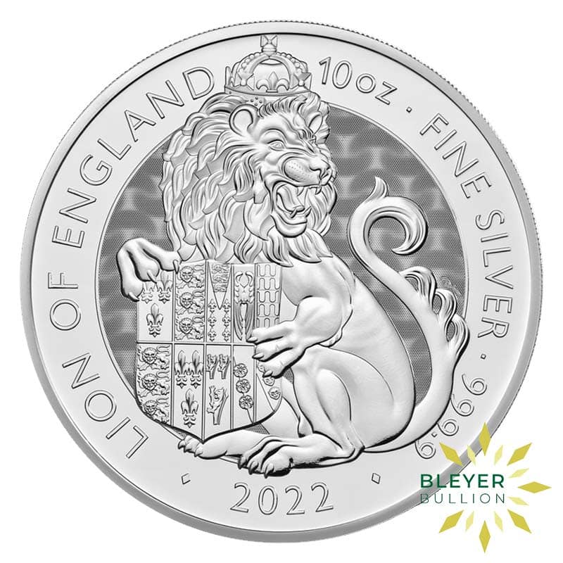10oz Silver Tudor Beasts Lion of England Coin, 2022