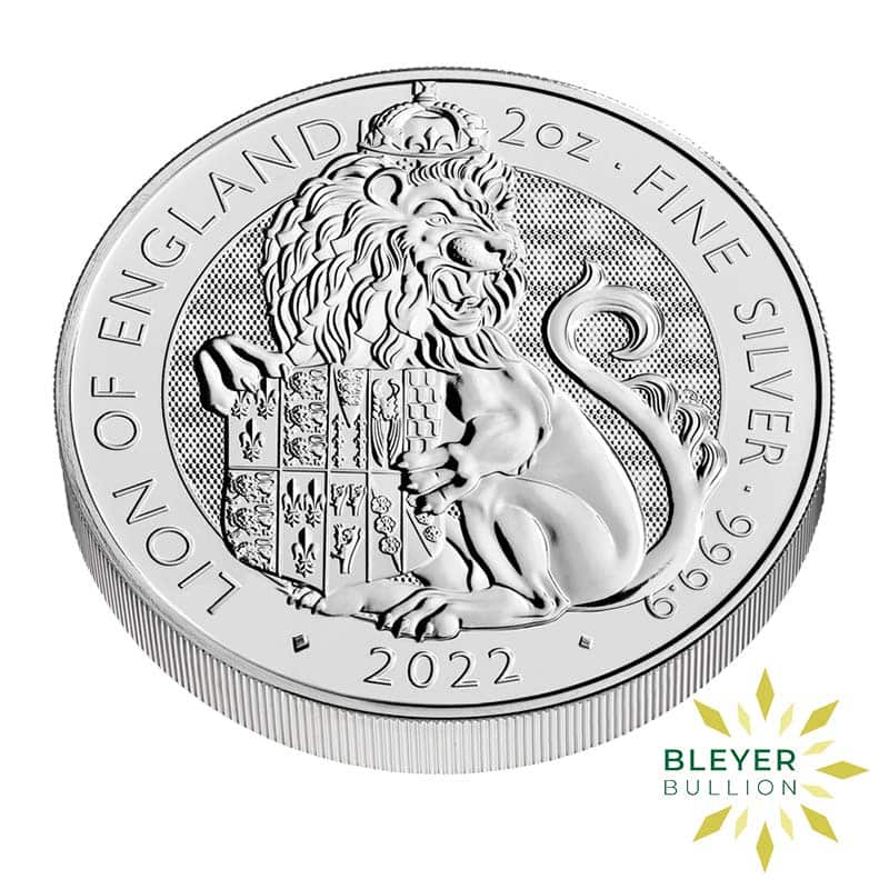 2oz Silver Tudor Beasts Lion of England Coin, 2022 (Margin Scheme)