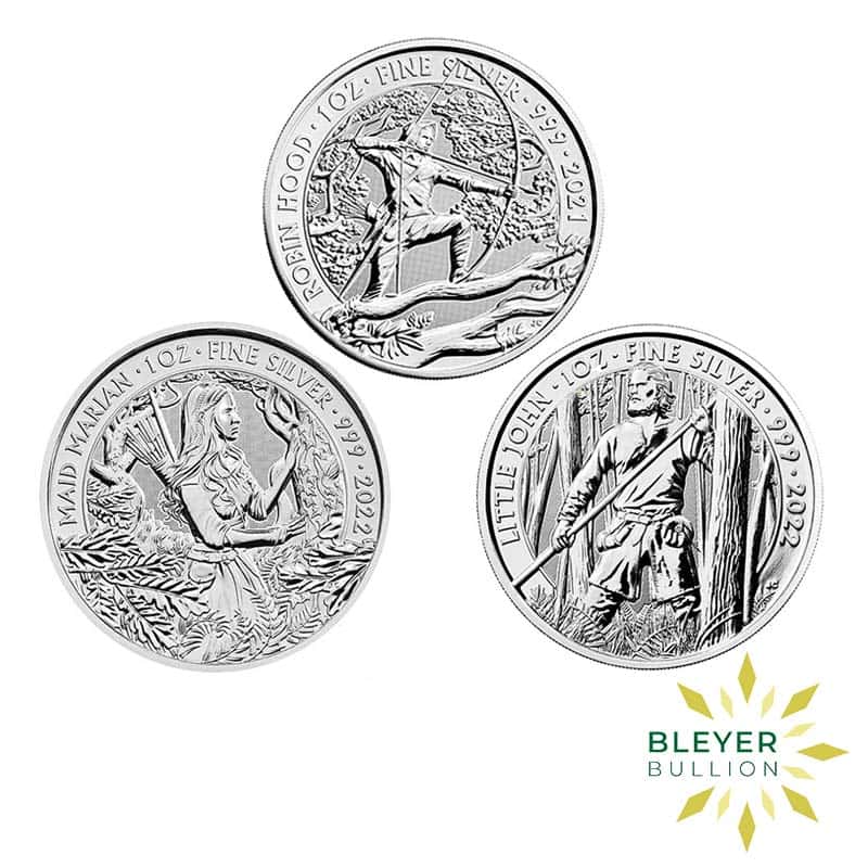 1oz Silver UK Myths and Legends Three Coin Set, 2021/2022