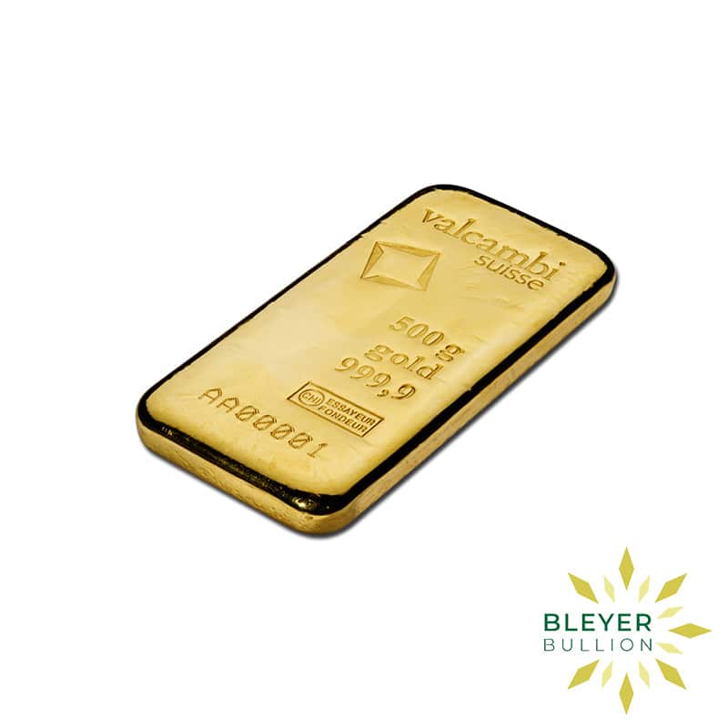 500g Gold Valcambi Cast Bar