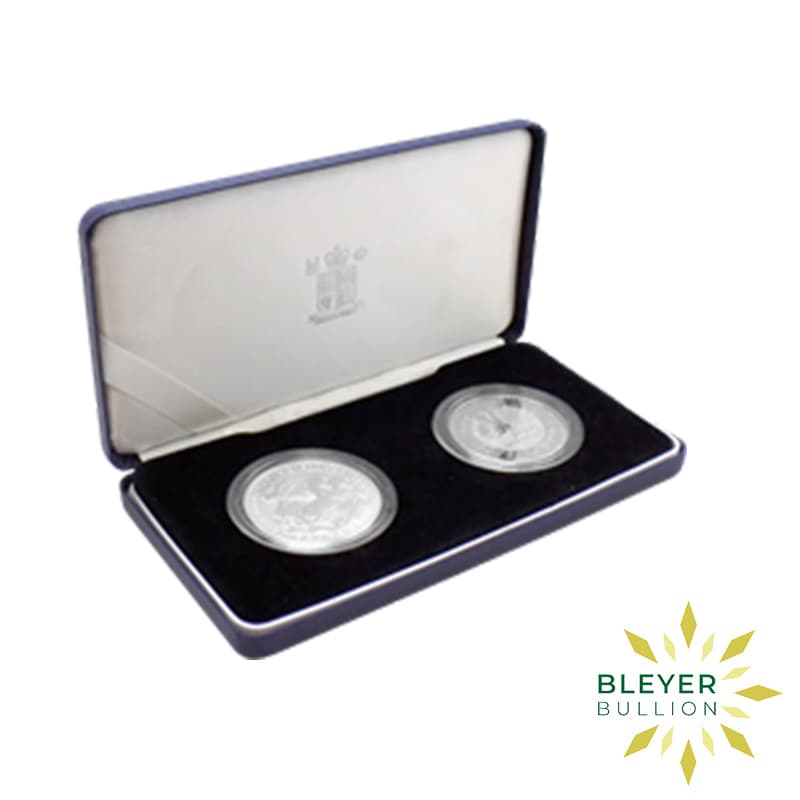 1999 UK Millennium £5 Crown and Britannia Silver Coin Set (Pre-Owned)